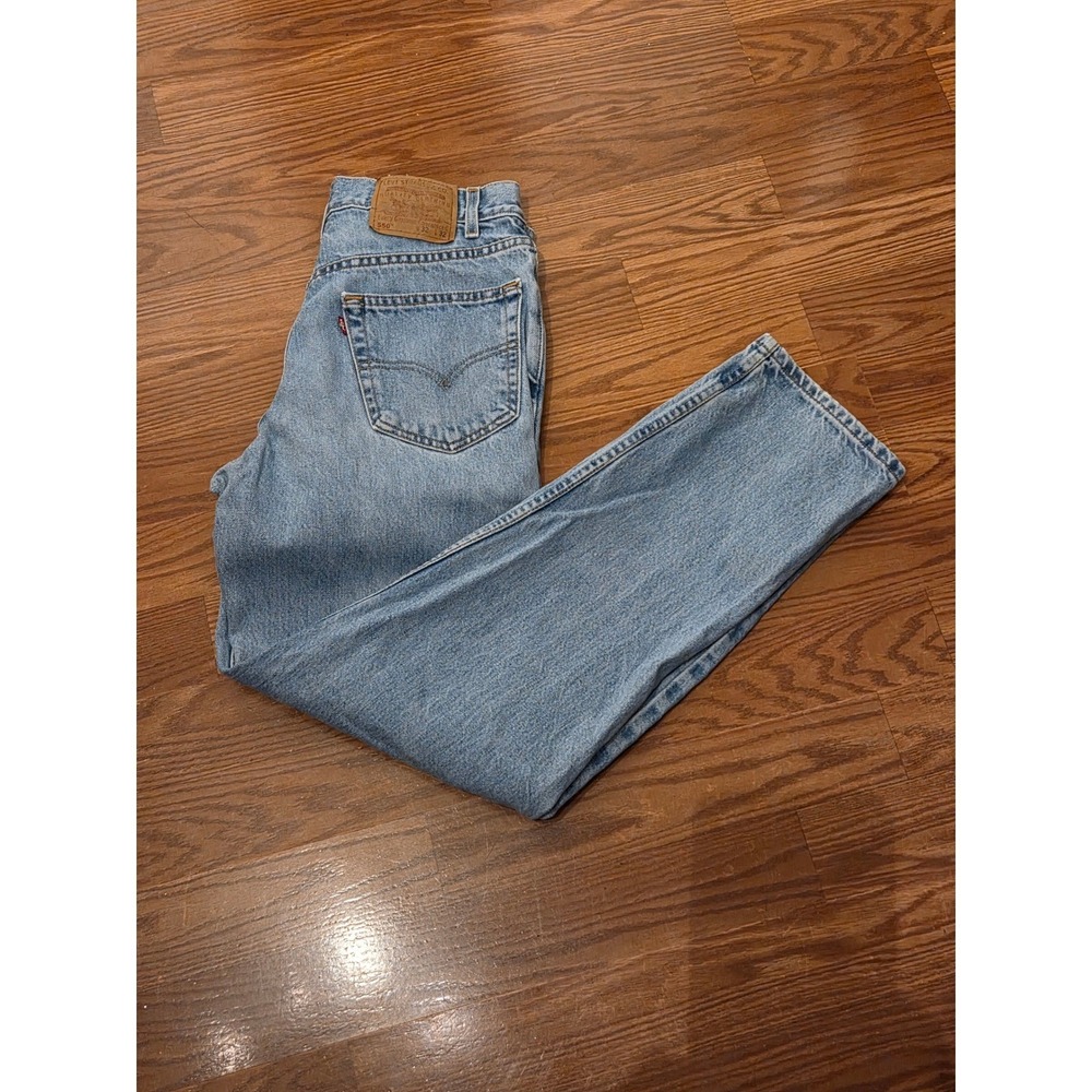 Levi's 550 Relaxed Fit Light Wash Denim Jeans Mens 32x32 Blue Cotton Tapered Leg